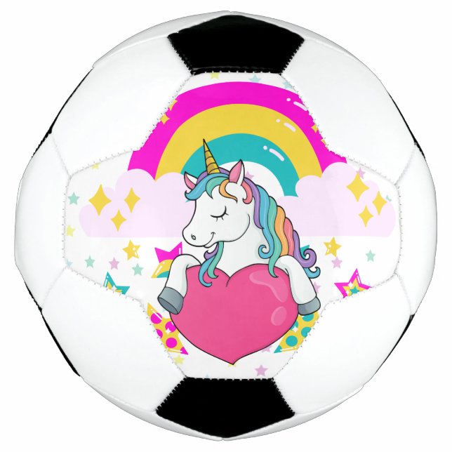 Rainbow Unicorn with Stars   Soccer Ball (Front)