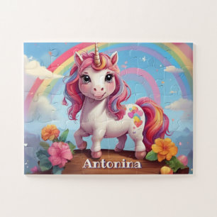 Rainbow Unicorn Wonders Personalized Jigsaw Puzzle
