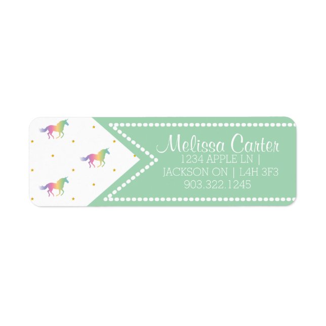 Rainbow Unicorns & Gold Stars Motif (Devant)