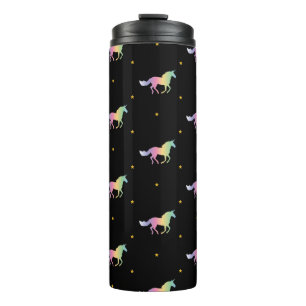 Rainbow Unicorns & Gold Stars Pattern Thermal Tumbler