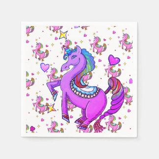 Rainbow Unicorns Napkin
