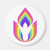 Rainbow Unitarian Universalism flaming chalice