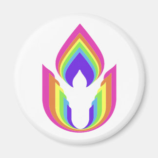 Rainbow Unitarian Universalism flaming chalice  Magnet