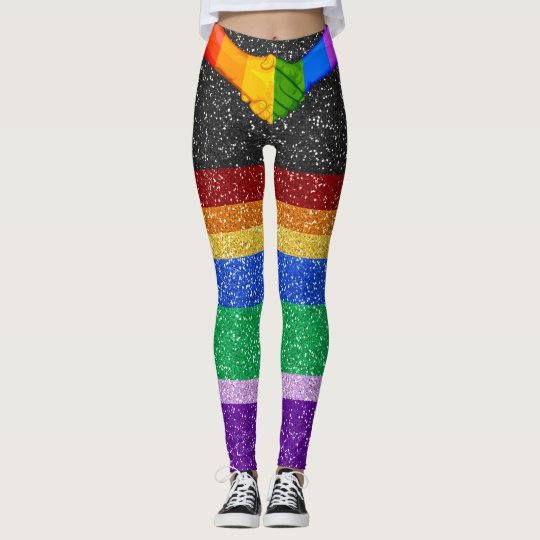 Rainbow Unity Glitter Images Pop Fashion Leggings