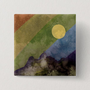 Rainbow universe 2 inch square button