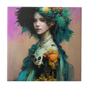 Rainbow Urchin 2 Fantasy Sci-Fi Tile