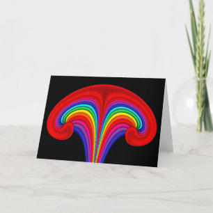 Rainbow Uterus Fractal Greeting Card