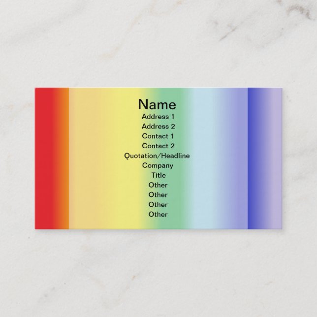 Rainbow v1 business card (Front)