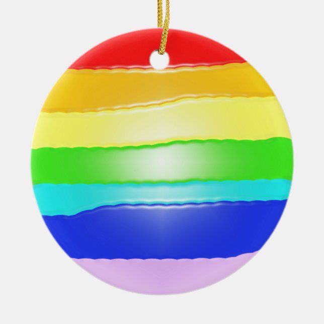 Rainbow v2 ceramic ornament (Front)