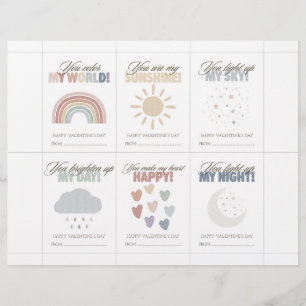 Rainbow Valentine’s Day Cards for Kids Classroom