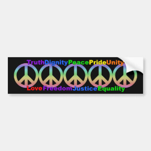 Rainbow Values bumpersticker Bumper Sticker