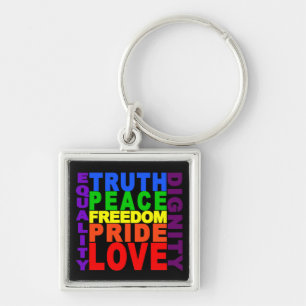 Rainbow Values key chain