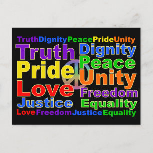 Rainbow Values postcard