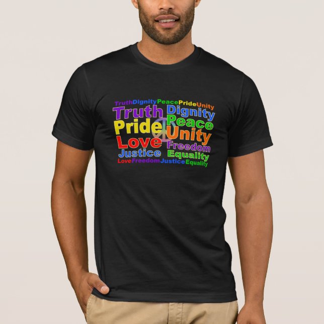 Rainbow Values shirt - choose style & colour (Front)