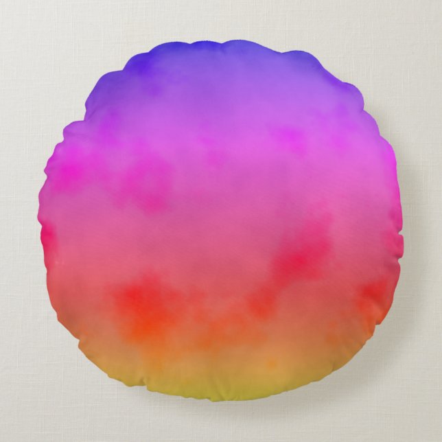 Rainbow Vapour Round Pillow (Front)