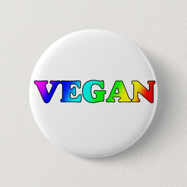 Rainbow Vegan 2 Inch Round Button (Front)