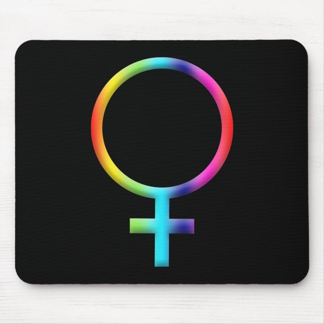 Rainbow Venus Symbol Astrology Zodiac Planet Sign Mouse Pad (Front)
