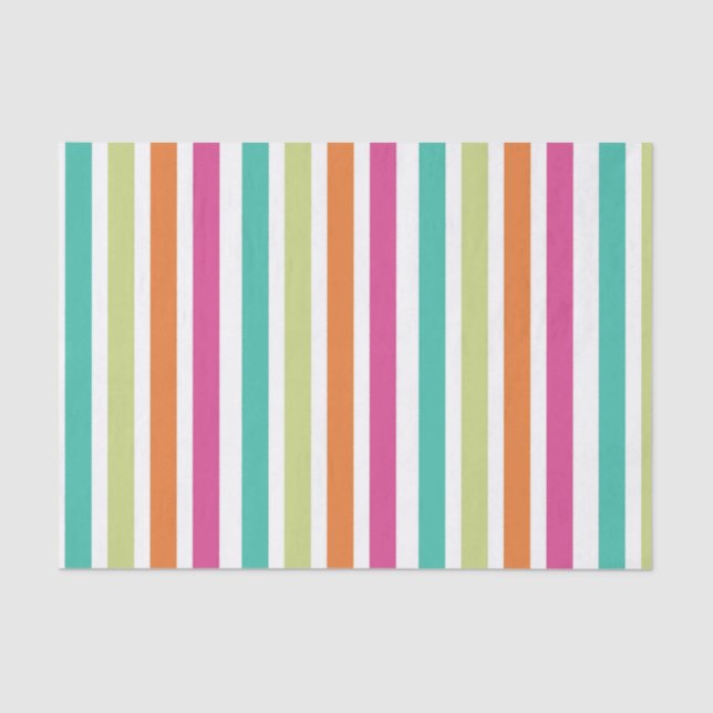Rainbow vertical stripes colourful retro multicolo tissue paper (Front)