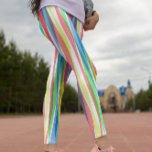 Rainbow Vertical Stripes Pastel Colourful Leggings<br><div class="desc">Rainbow Vertical Stripes Pastel Colourful Leggings</div>