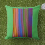 Rainbow Vertical Strips   Trim Decorative Green Outdoor Pillow<br><div class="desc">Size: Throw Pillow 20" x 20" Accent your home with custom pillows from Zazzle and make yourself the envy of the neighborhood. Made from high-quality Simplex knit fabric, these 100% polyester pillows are soft and wrinkle-free. The heavyweight stretch material provides beautiful color definition for your design while also being the...</div>