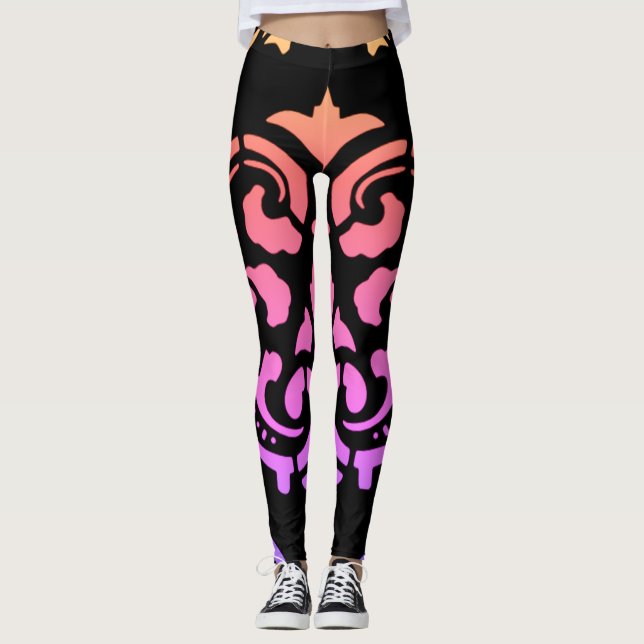 Rainbow Victorian Pattern Leggings (Front)