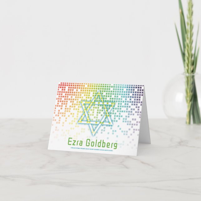 Rainbow Video Game Gamer Bar Mitzvah Thank You (Front)