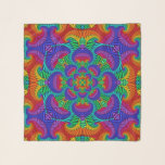 Rainbow Vintage Psychedelic Fractal Kaleidoscope Scarf<br><div class="desc">Add a colourful accent with beautiful cool colourful funky custom chiffon scarves! Beautiful tie dye,  kaleidoscope and fractal patterns great for anyone who likes to be colourful. Add any text or pictures you like easily with the customize button. Many fonts and text colours to choose from.</div>