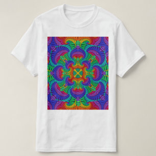 Rainbow Vintage Psychedelic Fractal Kaleidoscope T-Shirt