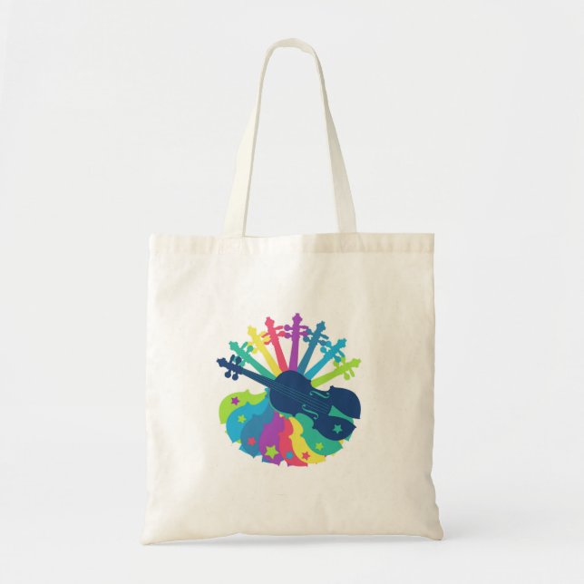 Rainbow Violin Totebag Tote Bag (Front)