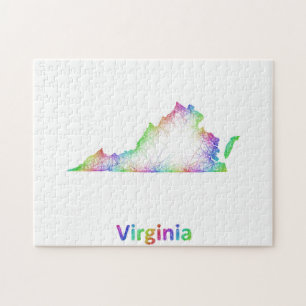 Rainbow Virginia map Jigsaw Puzzle