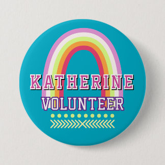 Rainbow Volunteer Blue 3 Inch Round Button