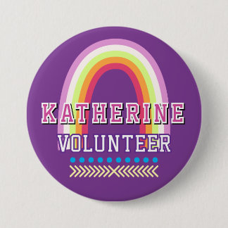 Rainbow Volunteer Purple 3 Inch Round Button