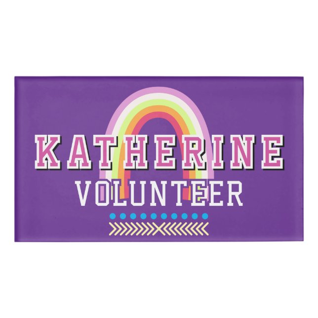 Rainbow  Volunteer Purple Name Tag (Front)