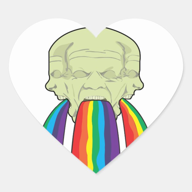 Rainbow Vomit of DOOM!! Heart Sticker (Front)