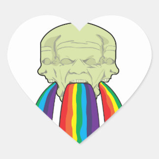 Rainbow Vomit of DOOM!! Heart Sticker