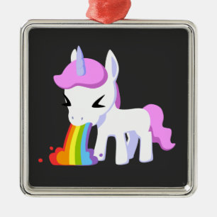 RAINBOW VOMIT UNICORN  CERAMIC ORNAMENT