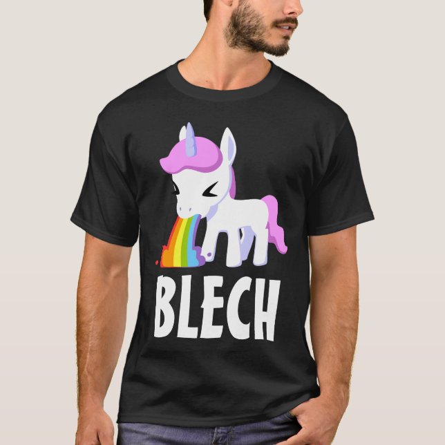 RAINBOW VOMIT UNICORN FUNNY Dark T-Shirt (Front)