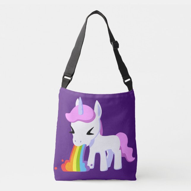 RAINBOW VOMIT UNICORN PURSE CROSSBODY BAG  (Front)