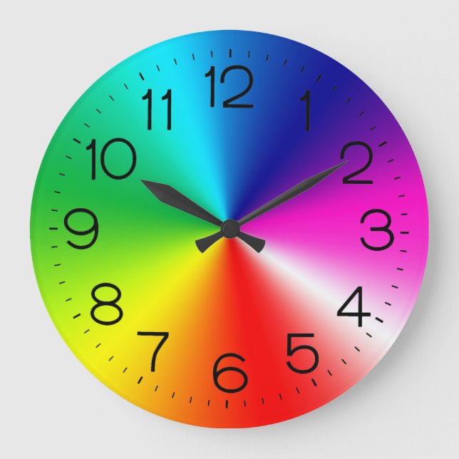 Rainbow Vortex Design Large Clock (Front)