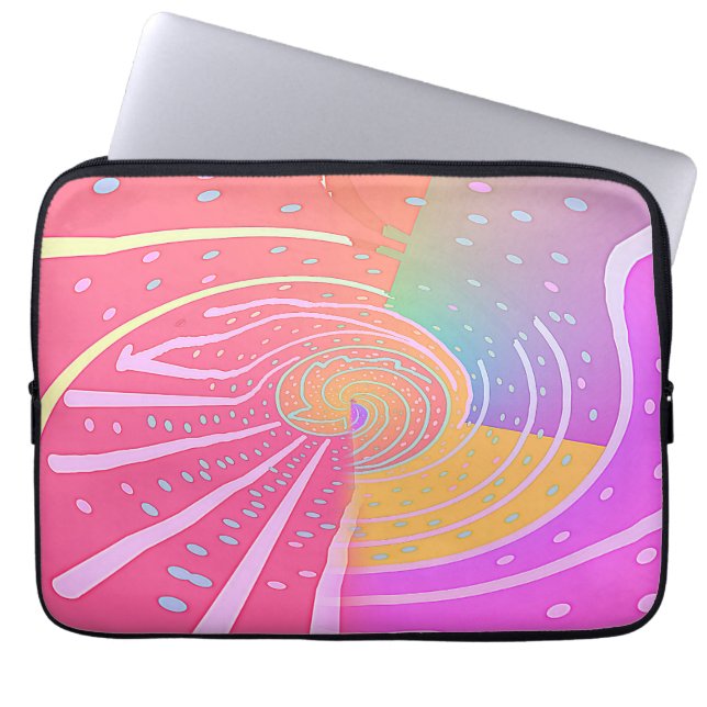 Rainbow Vortex Swirl  Laptop Sleeve (Front)