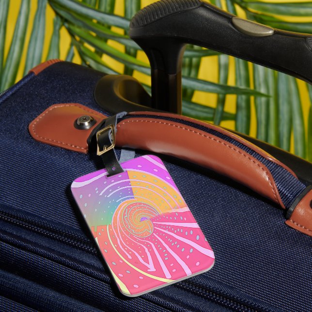 Rainbow Vortex Swirl  Luggage Tag (Front Insitu 1)