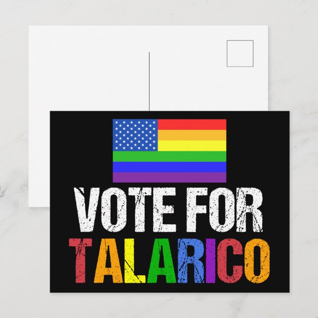 Rainbow Vote for Talarico 2026 Election Postcard (Front/Back)