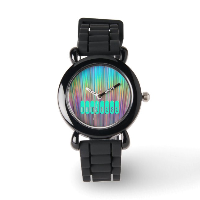 Rainbow Watch. Holographic! Add Name or Logo! Watch (Front)