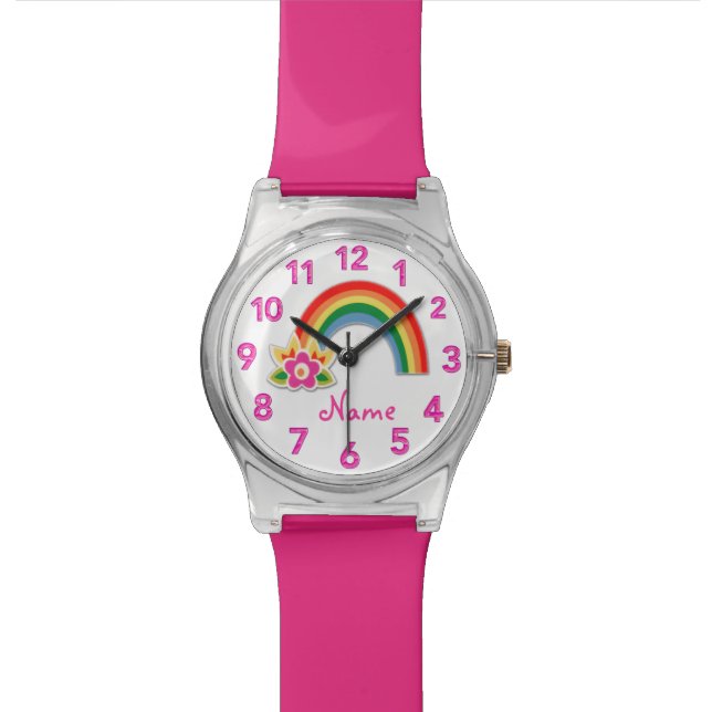Rainbow Watch Personalized Watches for Girls (Close Up)