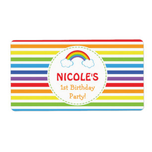 rainbow water bottle labels / rainbow bottle label