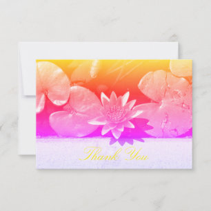 Rainbow Water Lily Plant Thank You Flat Card