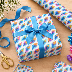 Rainbow Watercolor 1st Birthday Colorful Baby Wrapping Paper