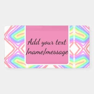 Rainbow watercolor add name text custom message banner