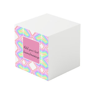 Rainbow watercolor add name text custom message cube