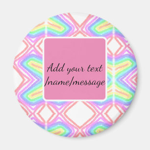 Rainbow watercolor add name text custom message magnet